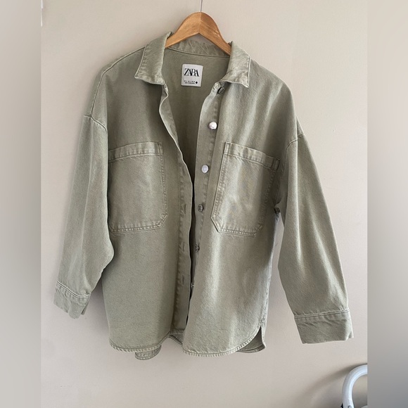 Light green Zara army jacket top - Picture 2 of 7